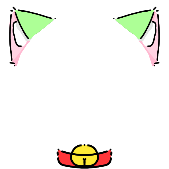 red collar green cat ears Decoration